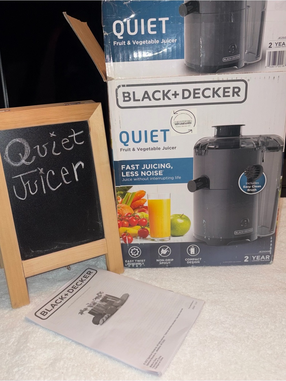 Black & Decker Quiet Fruit & Vegetable Juicer - Gray